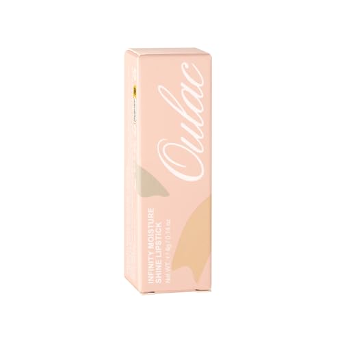 Oulac Shimmer Lipstick for Women, Infinity High Shine Finish, Hydrating Lip Color Infused with Damask Rose Oil for All-Day Comfort, Gluten-Free Vegan Beauty, D04 Brunt Rose