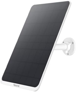 Reolink 12W Solar Panel White, Non-Stop Solar Power Supply for All Wireless Battery Camera Outdoor, Compatible with TrackMix/Argus PT Ultra/Duo 2/Eco Ultra/3 Ultra, Waterproof, Reolink Solar Panel 3