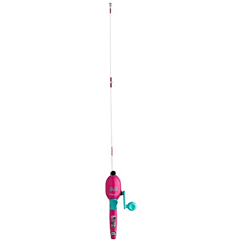 Shakespeare Mattel Barbie Kit 2'6" Spincast Combo for Kid, Gel-Tech Comfort Grip Handle, Safety Hook Keeper, Includes Practice Casting Plug
