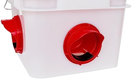 RentACoop Chick2Chicken 10lb BPA-Free 4-Port Feeder - Includes Anti-Roost Cone, Slider Port Cover, and Lid - Suitable for up to 20 Chicks & 12 Adult Chickens