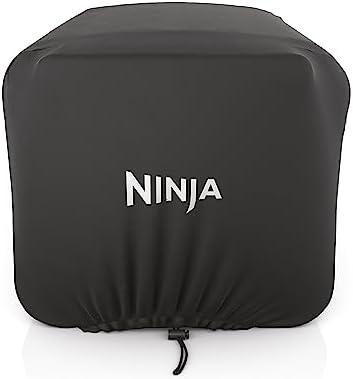 Ninja XSKOCVR Premium Cover, Compatible Woodfire Outdoor Oven (OO100 series), Adjustable Drawstrings, UV and Water-Resistant, Lightweight, Black, 19.5'' x 16.5'' x 15"