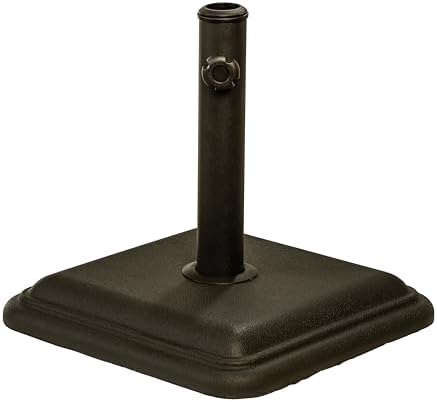 US Weight 26 Pound Umbrella Base - Cast Stone Outdoor Umbrella Stand - for Use with Umbrella Poles 1.3" to 1.8" - Designed to be Used with Patio Table - Bronze