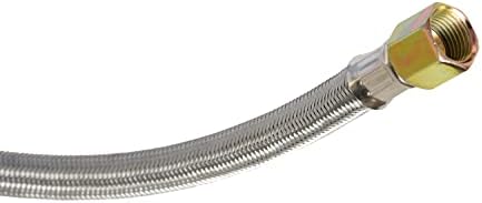 Flame King 5-FT Universal QCC1 Low-Pressure Propane Regulator with Stainless Steel Braided Hose for Most LP Gas Grills, Heaters, and Fire Pit Tables, 3/8" Female Flare Nut