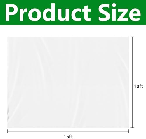 DECOHS 15 x 10 Ft Plant Sun Protection Cloth, Garden Plant Shade Cloth, Non-Woven White Light Refraction Sunshade Cloth for Protecting Plants Vegetable Rows from Direct Sunlight