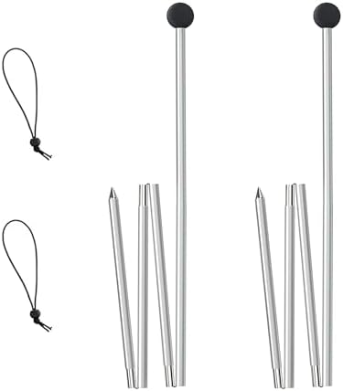 UMARDOO Family Beach Tent Extra Replacement Aluminum Foldable Poles, Portable Telescoping Tent Poles for Awnings Canopy (6.5FT)