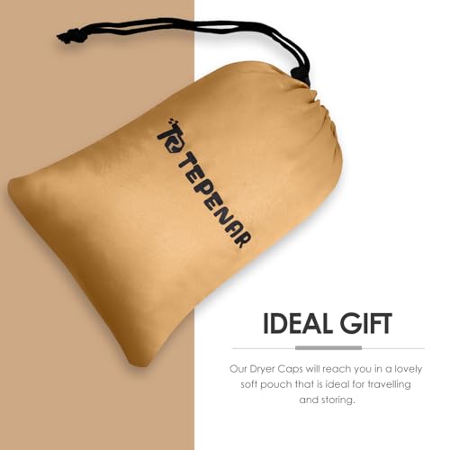 TEPENAR Bonnet Hair Dryer Attachment: Upgraded Extra Large Adjustable Hair Dryer Cap - Easy to Use for Natural Curly Textured Hair Care Styling Fast Drying - Gold