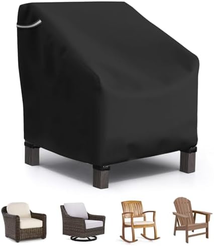 STARTWO Patio Outdoor Chair Covers, Outdoor Furniture Covers Waterproof adapter for Lawn Lounge Seat, Wicker, Swivel, Adirondack, Rocking Chairs, 32"Lx 37" W x 36"H inch, Black