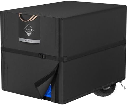 QH.HOME Waterproof Generator Cover 32x24x24 inch ,900D Heavy Duty Oxford with Secure Windproof Buckle- for Most Generators 5000-10000 Watt, Black