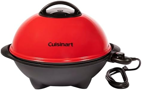 Cuisinart Indoor/Outdoor Electric Grill, 2-in-1 Portable BBQ with Nonstick Cooking Surface, Electric Grill Outdoor with Adjustable Heat, Stand/Tabletop Options for Cookouts, Barbecues, Small Spaces