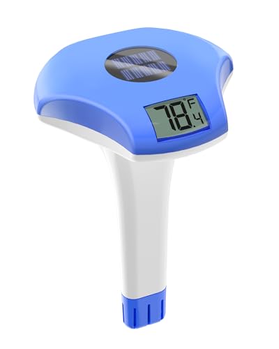 Solar Digital Pool & Spa Thermometer, Weather Resistant Floating Thermometer, IPX-8 Water Proof, 10s Measuring Cycle, Solar Powered with Over 180 Days Battery Life