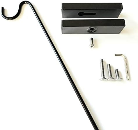 Premium - One Piece Pole - Long Hook Kits Ideal for Bird Feeders, Lighter Flower Baskets, Chimes, etc. for Vertical Spindled Deck Railings Only (27" Upright) Heavy Duty Hanger