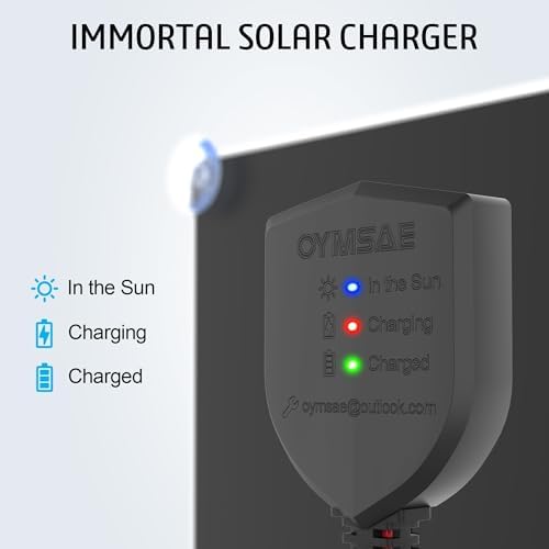 OYMSAE 30 Watt 12 Volt Solar Panel Solar Trickle Charger 30W 12V Portable Solar Battery Charger & maintainer with Cigarette Lighter Plug & Alligator Clip