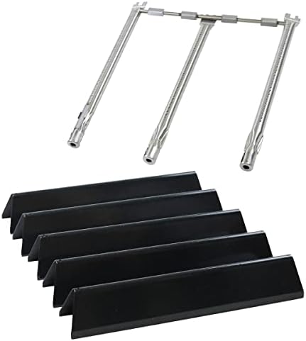 Spirit e310 7636 Flavorizer Bars & 69787 Grill Burner for Weber Spirit and Spirit II 300 Series E310 E320 E330 S310 S320 S330 68950 with Front Control, Grill Parts 15.3" Heat Plate, 18" Burner Tube