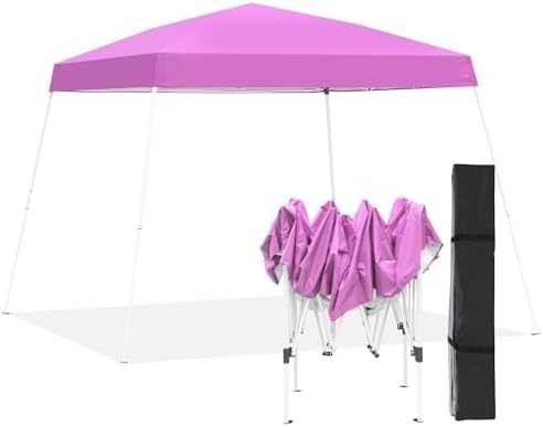 GDY Outdoor 8x10 Ft Pop Up Canopy Tent,Portable Instant Folding Shelter Gazebos, Patio Canopy with Carrying Bag, Pink.