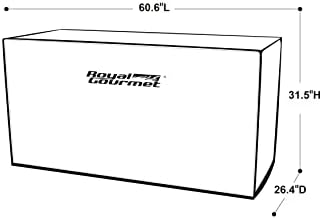 Royal Gourmet CR6008 60-Inch Grill Cover, Durable Oxford Polyester Outdoor BBQ Cover for Flat Top Griddle, Water Resistant, Weather Protection, Black