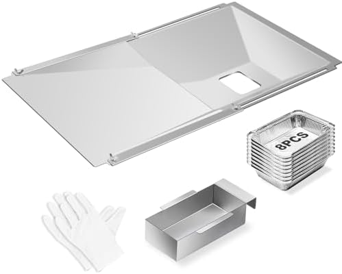 Grease Tray with Catch Pan and Foil Liner, Adjustable Drip Pan for 3/4/5 Gas Grill Models from Dyna Glo, Nexgrill, Expert Grill, Kenmore, Charbroil, BHG and More Grill Replacement Parts.