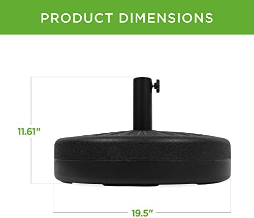 Best Choice Products Fillable Umbrella Base Stand Round Sunburst Plastic Patio Umbrella Base Stand, Pole Holder for Outdoor, Lawn w/ 55lbs Weight Capacity, Adjustment Knob