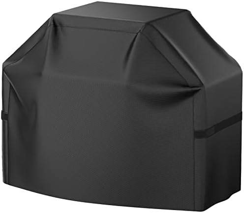 Grill Cover, 55 inch Heavy Duty BBQ Gas Grill Cover for Outdoor Grill, Waterproof, Weather Resistant, Anti-UV, Rip-Proof, Fade Resistant Barbecue Cover with Hook-and-Loop Straps for Most Grills