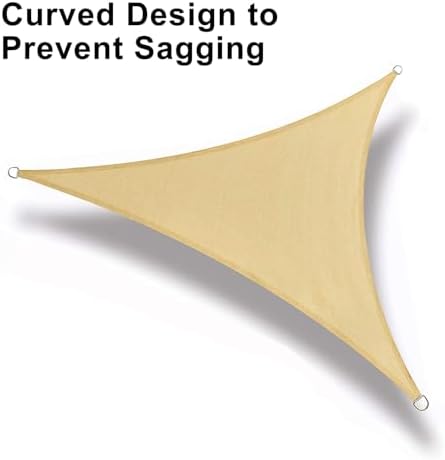 LOVE STORY 12' x 12' x 12' Triangle Sun Shade Sail Canopy UV Block Sunshade for Outdoor Patio Garden Backyard, Sand (We Make Custom Size)