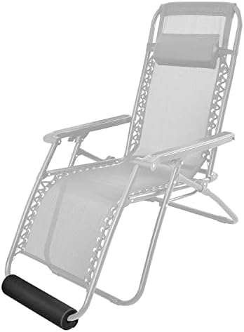 2 Pack Zero Gravity Chair Foot Rest, TOPJUM Footrest Cushion for Anti Gravity Folding Recliner, Footrest Padding for Patio Lawn Outdoor Chair, Lounge Accessory for Tall User (Black - Set of 2)