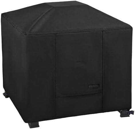 NettyPro Square Fire Pit Cover Fade Resiatant Waterproof Heavy Duty 600D Outdoor Patio Firepit Cover for Gas Propane Fire Pit Table, 36 x 36 x 24 Inch, Black
