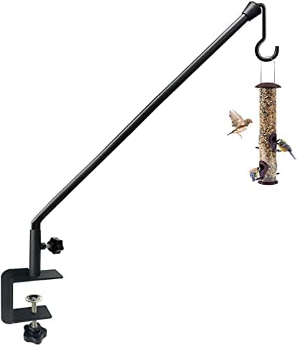 38 Inch Extended Reach Deck Hook Hanger for Railing, Heavy Duty Outdoor Plant Hook Holder for Hanging Bird Feeder Flower Basket Planter or Lanterns, 1 Pack
