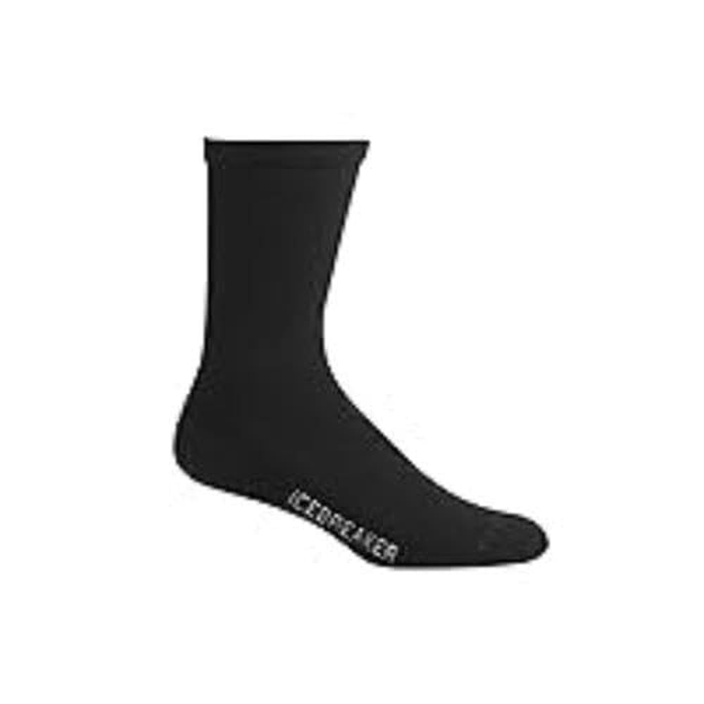 Icebreaker Merino LifeStyle Light Crew Wool Socks for Women - Lightweight Warm Socks with Reinforced Heels, Toes and Half-Cushion Support - Premium Women’s Hiking Socks - Black, Large