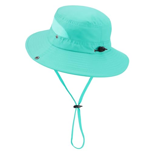 Century Star Outdoor Kids Sun Hat Boys Sun Hat Girls Beach Hat UPF 50+ Kids Bucket Hat Wide Brim Kids Fishing Safari Hat Lake Blue 5-13T