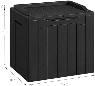 Devoko 30 Gallon Resin Deck Box Outdoor Indoor Waterproof Storage Box for Patio Furniture Pool Accessories Storage for Cushion Garden Tools (30 Gallon, Black)