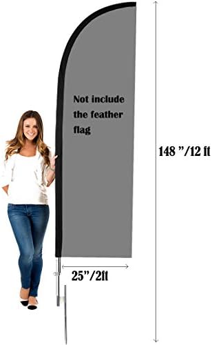 2 Packs Flag Pole Kit with Heavy Duty Ground Stake for Feather Flag Packed by Portable Durable Travel Bag,12 Feet Complete Swooper Flag Pole Kit for Business Advertising Flags Outdoor