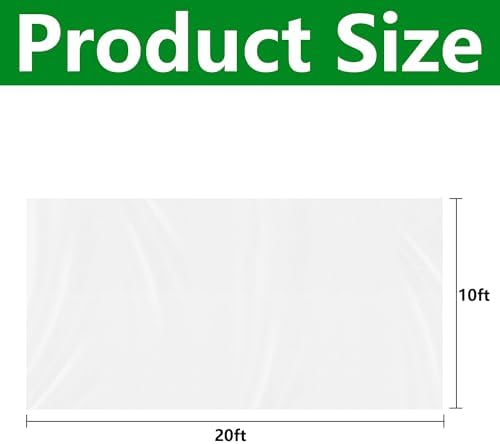 DECOHS 20 x 10 Ft Plant Sun Protection Cloth, Garden Plant Shade Cloth, Non-Woven White Light Refraction Sunshade Cloth for Protecting Plants Vegetable Rows from Direct Sunlight