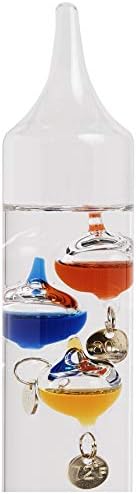 AcuRite 00795A2 Galileo Thermometer with Glass Globe Barometer, Barometer Set, Glass/Wood, 3