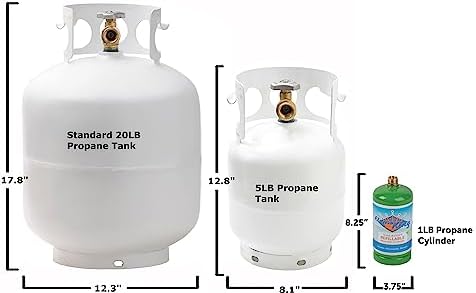 FLAME KING YSN5LB 5 Pound Propane Tank Cylinder, Great For Portable Grills, Fire Pits, Heaters And Overlanding, White