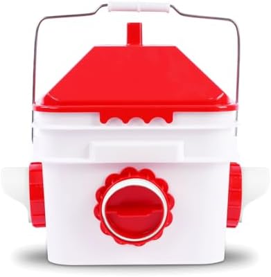 10 Pounds Chicken Feeder with 4 Ports, Rainproof Poultry Feeder for Up to 10 Adult Chickens or 15 Chicks (Patented Products)