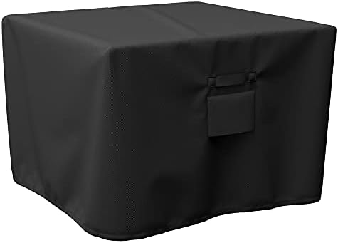 SHINESTAR 36 Inch Square Fire Pit Cover, Fits for 32-36 Inch Outdoor Fire Table Cover, Waterproof and Windproof, 36 x 36 x 24 Inch, Black
