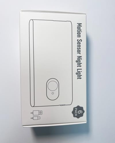 WILLED Rechargeable Night Light, Wireless Stair Lights Indoor, Warm White Motion Sensor Light Indoor, Stick-Anywhere, Battery Powered Night Light for Hallway, Stairway, Bathroom, Bedroom, 6 Pack