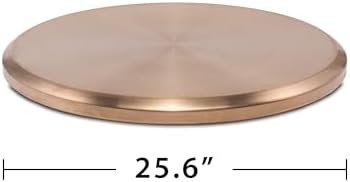 Patio Tabletop Fire Pit Cover – 25.6" Durable 304 Stainless Steel Lid – Weather-Resistant Outdoor Fire Pit Protection – Converts Fire Pit into Table – Patio & Backyard Accessory, Gold