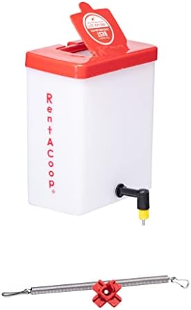 RentACoop 64oz(2L) Drinker Plus 2 Versatile Nipples - Suitable for Chicks, Quail, Pigeons, Doves, and Other Smaller Birds - 1 Pack
