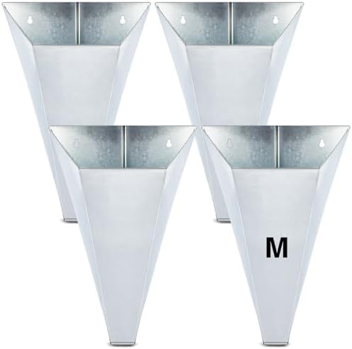 Mumufy 4 Pcs Medium Galvanized Steel Poultry Restraining Cones Flat Back Funnel Cone, up to 10 Pounds, Chicken Killing Cone for Butchering Chicken Birds Turkeys, Easy to Clean