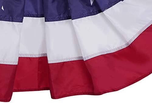 Homissor American Flag Bunting Outdoor 3x6 Ft USA US Pleated Fan Flag Embroidered Stars for Patriotic, Memorial Day, 4th of July Outside Banner