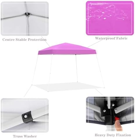 GDY Outdoor 8x10 Ft Pop Up Canopy Tent,Portable Instant Folding Shelter Gazebos, Patio Canopy with Carrying Bag, Pink.