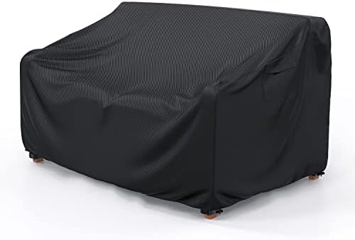 Heavy Duty Patio Sofa Cover Waterproof, Mrrihand 3-Seater Outdoor Sofa Loveseat Cover, Outdoor Patio Furniture Cover with Air Vent and Handles, 78" L×33" D×32" H, Black