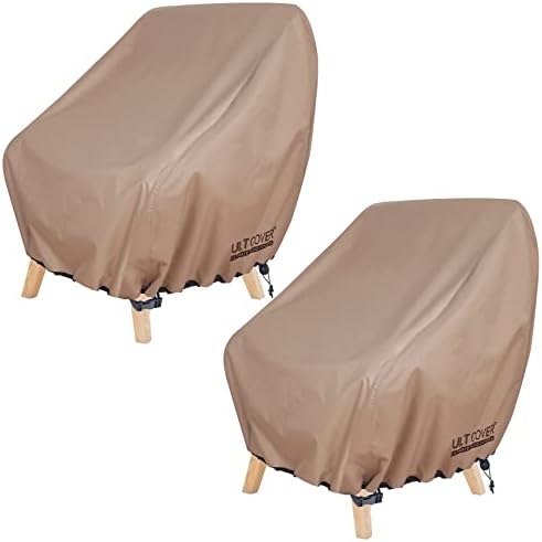 ULTCOVER Waterproof Patio Chair Cover 2 Pack Outdoor Lounge Deep Seat Single Lawn Chair Covers 32W x 34D x 34H inches
