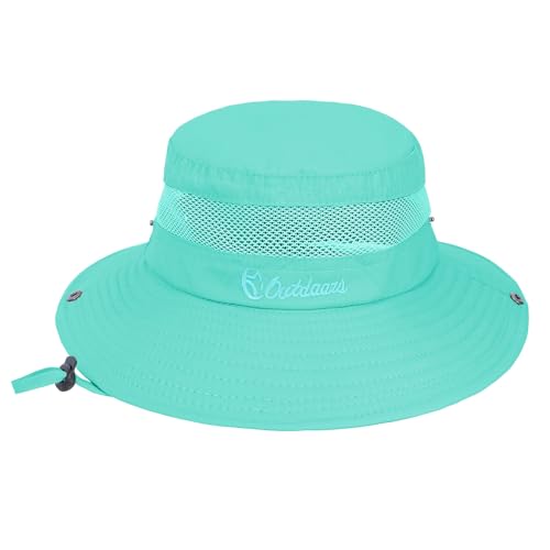 Century Star Outdoor Kids Sun Hat Boys Sun Hat Girls Beach Hat UPF 50+ Kids Bucket Hat Wide Brim Kids Fishing Safari Hat Lake Blue 5-13T