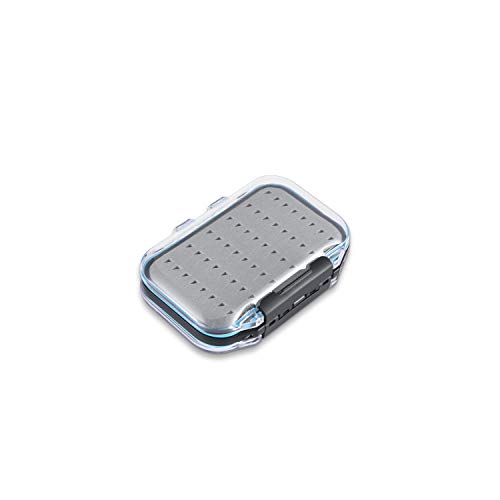 Gonex Fly Boxes for Fly Fishing Jig Boxes Two-Sided Waterproof Lightweight Fly Fishing Box Easy Grip Transparent Lid Fly Fishing Lures Box, 4.1"x 3.0"x 1.2", Green