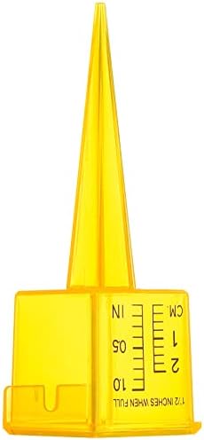 Okllen 15 Pack Rain Gauge, 1.5" Sprinkler Gauge with Wide Mouth, Outdoor Water Measuring Tool for Lawn, Garden, Yard, Bright Yellow, Transparent, Zero is 1/4" from The Bottom