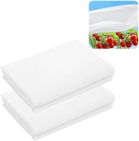 DECOHS 2 Pcs Plant Sun Protection Cloth, 20 x 10 Ft Garden Plant Shade Cloth, Non-Woven White Light Refraction Sunshade Cloth for Protecting Plants Vegetable Rows from Direct Sunlight