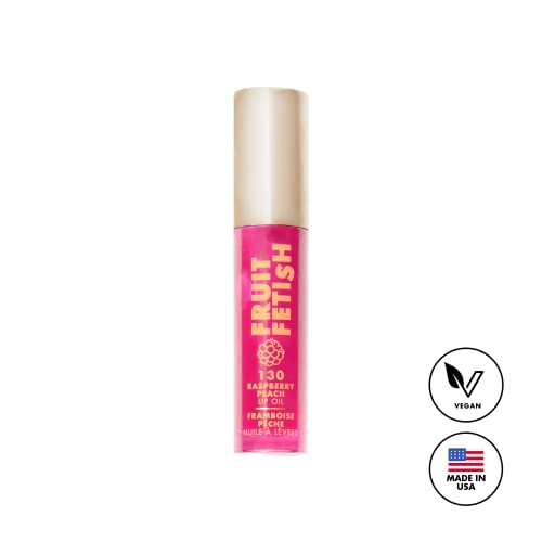 Milani Fruit Fetish Lip Oil with Vitamin E for Instant Hydration, Fruit Extract Infused Lip Treatment and Moisturizing Lip Gloss - Raspberry Peach