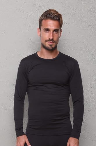 Ultra Dry Thermal Shirts for Men Long Sleeve Shirts for Men Thermal Underwear Shirt Mens Thermal Black Undershirts Men Fleece Lined Base Under Shirt for Men Long Sleeve Thermal Black Shirt Men