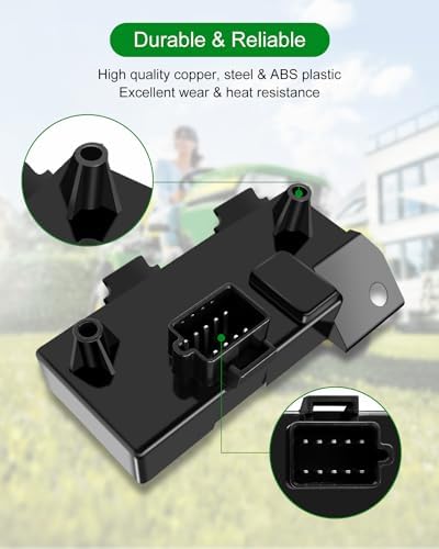 Electronic Control Unit Module Compatible with John Deere X300 X300R X304 X305R X310 X320 X324 X340 X360 X500 X530 X590 Lawn Garden Tractors, Saftey Module Switch Replace AM141075